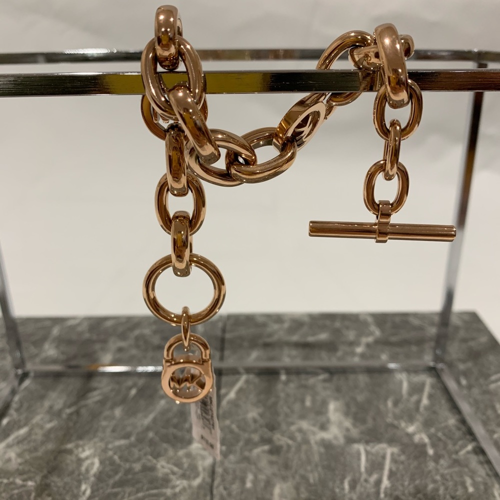 MICHAEL KORS Rose Gold Heritage Toggle Bracelet